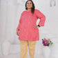 Rajwada Dark Pink Cotton Blend Printed Kurti For Women