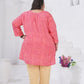 Rajwada Dark Pink Cotton Blend Printed Kurti For Women