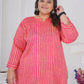 Rajwada Dark Pink Cotton Blend Printed Kurti For Women