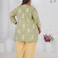 Rajwada Green Cotton Blend Printed Kurti For Women