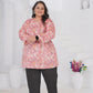 Rajwada Dusty Pink Cotton Blend Printed Kurti For Women