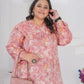 Rajwada Dusty Pink Cotton Blend Printed Kurti For Women