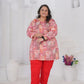 Rajwada Pink Cotton Blend Printed Kurti For Women