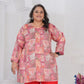 Rajwada Pink Cotton Blend Printed Kurti For Women