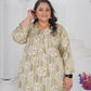 Rajwada Light Green Cotton Blend Printed Kurtisss For Women
