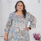 Rajwada Off White Cotton Blend Printed Kurti For Women
