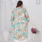 Rajwada Off White And Blue Cotton Blend Printed Kurti For Women