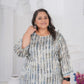 Rajwada Steel Blue Cotton Blend Printed Kurti For Women