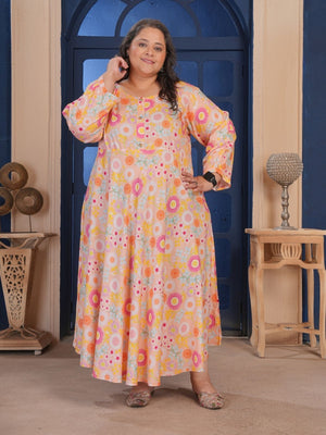 Rajwada Multicolor Cotton Blend Printed Kurti For Women