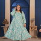 Rajwada Sea Green Cotton Blend Printed Kurti For Women