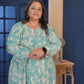 Rajwada Sea Green Cotton Blend Printed Kurti For Women