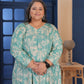 Rajwada Sea Green Cotton Blend Printed Kurti For Women