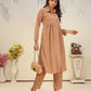 Rajwada Light Brown Cotton Blend Solid Kurta Set For Women