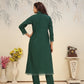 Rajwada Dark Green Cotton Blend Solid Kurta Set For Women