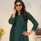 Rajwada Dark Green Cotton Blend Solid Kurta Set For Women