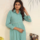 Rajwada Sea Green Cotton Blend Solid Kurta Set For Women