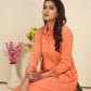 Rajwada Orange Cotton Blend Solid Kurta Set For Women