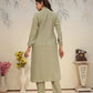 Rajwada Pista Green Cotton Blend Solid Kurta Set For Women