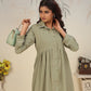 Rajwada Pista Green Cotton Blend Solid Kurta Set For Women