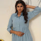 Rajwada Light Blue Cotton Blend Solid Kurta Set For Women