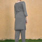 Rajwada Grey Georgette Embroidered Kurta Set For Women