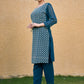 Rajwada Teal Blue Georgette Embroidered Kurta Set For Women