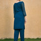 Rajwada Teal Blue Georgette Embroidered Kurta Set For Women