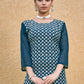 Rajwada Teal Blue Georgette Embroidered Kurta Set For Women