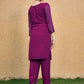 Rajwada Wine Georgette Embroidered Kurta Set For Women
