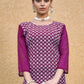 Rajwada Wine Georgette Embroidered Kurta Set For Women