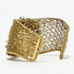 Rajwada Golden Alloy Pearl And Metallic Design Cuff Bracelet For Women