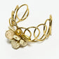 Rajwada Golden Alloy Pearl Cuff Bracelet For Women