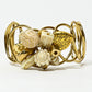 Rajwada Golden Alloy Pearl Cuff Bracelet For Women