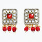 Rajwada Maroon and White Alloy Embellished Jewellery Set For Women