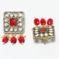 Rajwada Maroon and White Alloy Embellished Jewellery Set For Women
