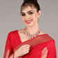 Rajwada Women Pink Studded Stunning Statement Necklace Set
