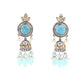 Rajwada Light Blue Layered Long Necklace Set For Women
