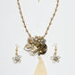 Rajwada Cream Alloy Stone With Pearl Jewellery Set For Women