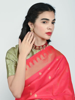 Rajwada Marron Alloy Beaded Pearl Jewellery Set For Women