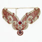 Rajwada Golden And Red Alloy Stone Jewellery Set For Women
