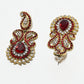 Rajwada Golden And Red Alloy Stone Jewellery Set For Women