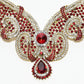 Rajwada Golden And Red Alloy Stone Jewellery Set For Women