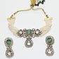 Rajwada White And Green Alloy Kundan And Stone Jewellery Set For Women