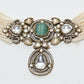 Rajwada White And Green Alloy Kundan And Stone Jewellery Set For Women