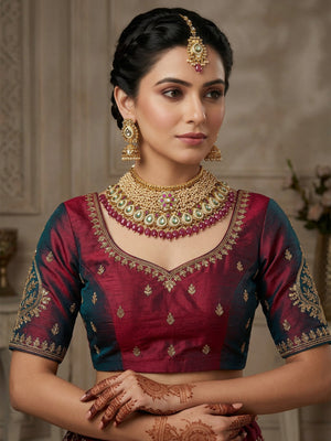 Rajwada Golden Alloy Pearl Jewellery Set For Women