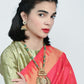 Rajwada Green And Golden Alloy Stone Jewellery Set For Women