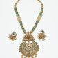 Rajwada Green And Golden Alloy Stone Jewellery Set For Women