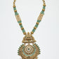 Rajwada Green And Golden Alloy Stone Jewellery Set For Women