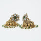 Rajwada Green And Golden Alloy Stone Jewellery Set For Women