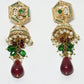 Rajwada Dark Green And Maroon Pearl And Stone Jewellery Set For Women